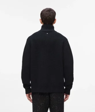 Jersey de cuello alto con media cremallera