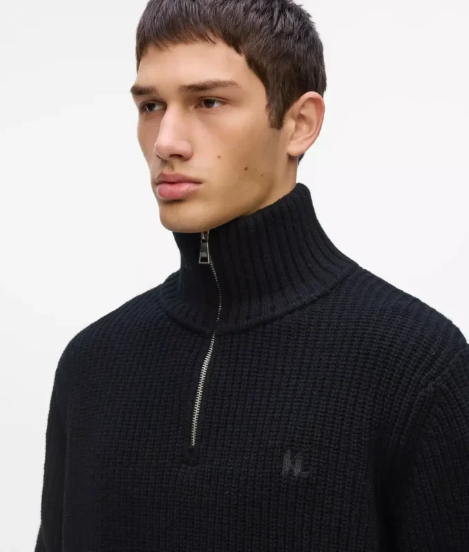Jersey de cuello alto con media cremallera Jersey de cuello alto con media cremallera