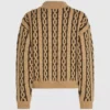 Jersey de cuello alto con tejido de punto trenzado Jersey de cuello alto con tejido de punto trenzado