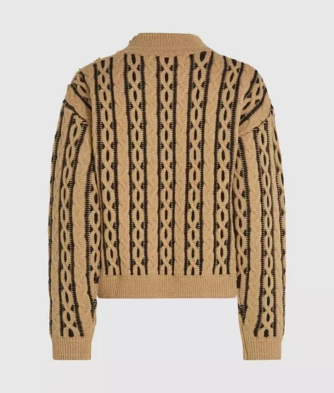 Jersey de cuello alto con tejido de punto trenzado Jersey de cuello alto con tejido de punto trenzado