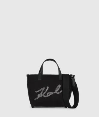 Mini bolso shopper K/Signature con pedrería Mini bolso shopper K/Signature con pedrería