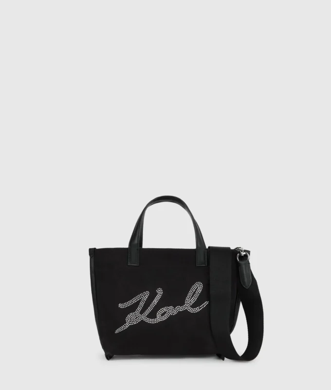 Mini bolso shopper K/Signature con pedrería Mini bolso shopper K/Signature con pedrería