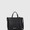 Mini bolso tote con logotipo metálico Mini bolso tote con logotipo metálico