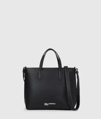 Mini bolso tote con logotipo metálico Mini bolso tote con logotipo metálico