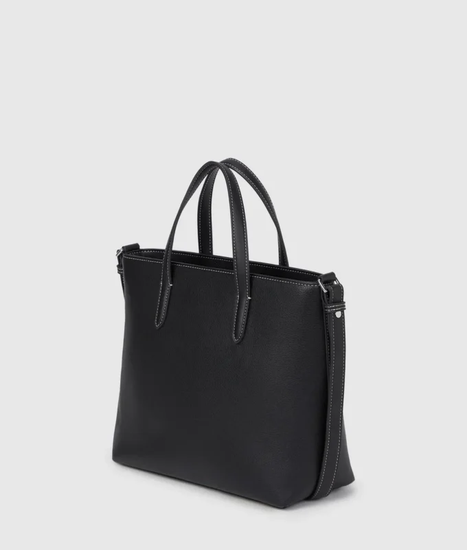 Mini bolso tote con logotipo metálico Mini bolso tote con logotipo metálico