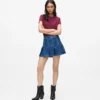 Minifalda plisada de denim Minifalda plisada de denim