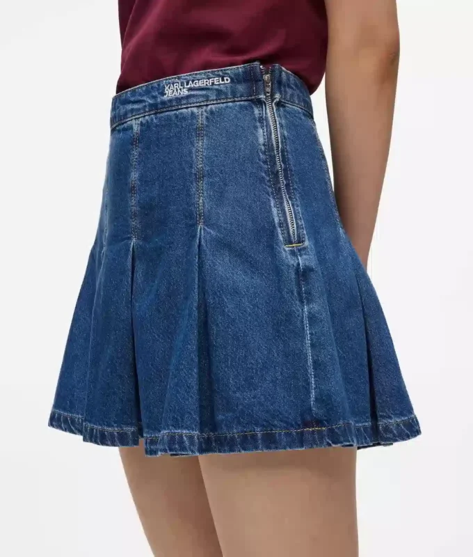 Minifalda plisada de denim Minifalda plisada de denim