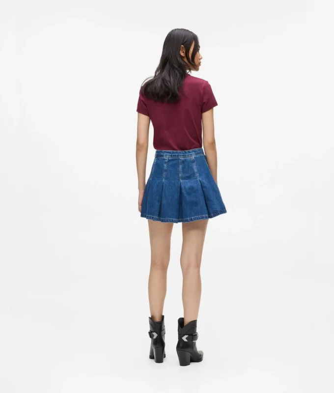 Minifalda plisada de denim Minifalda plisada de denim