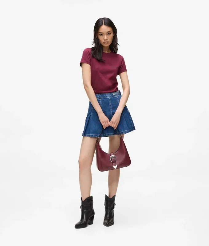 Minifalda plisada de denim Minifalda plisada de denim