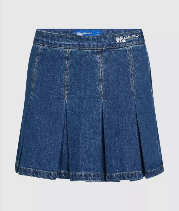Minifalda plisada de denim Minifalda plisada de denim