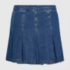 Minifalda plisada de denim Minifalda plisada de denim