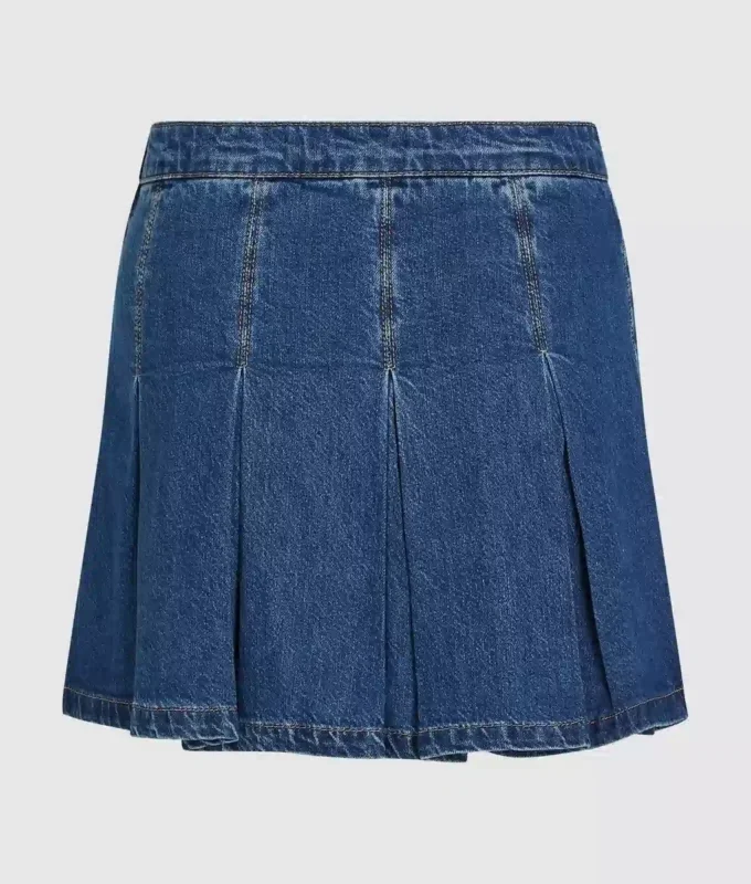 Minifalda plisada de denim Minifalda plisada de denim