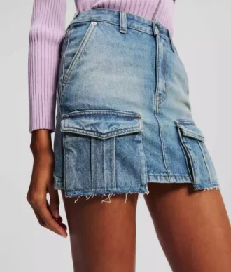 MINIFALDA UTILITARIA DE DENIM MINIFALDA UTILITARIA DE DENIM