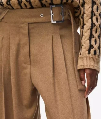 Pantalones anchos de mezcla de lana