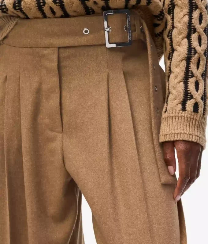 Pantalones anchos de mezcla de lana Pantalones anchos de mezcla de lana