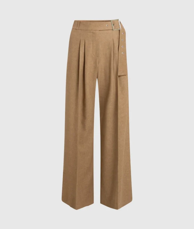 Pantalones anchos de mezcla de lana Pantalones anchos de mezcla de lana