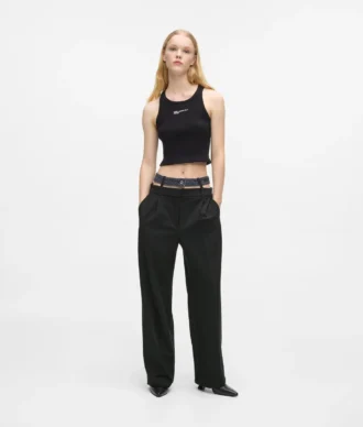 Pantalones con doble cintura