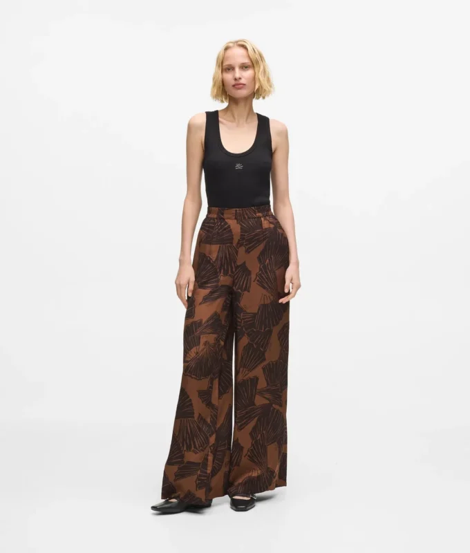 Pantalones con estampado de abanicos Pantalones con estampado de abanicos