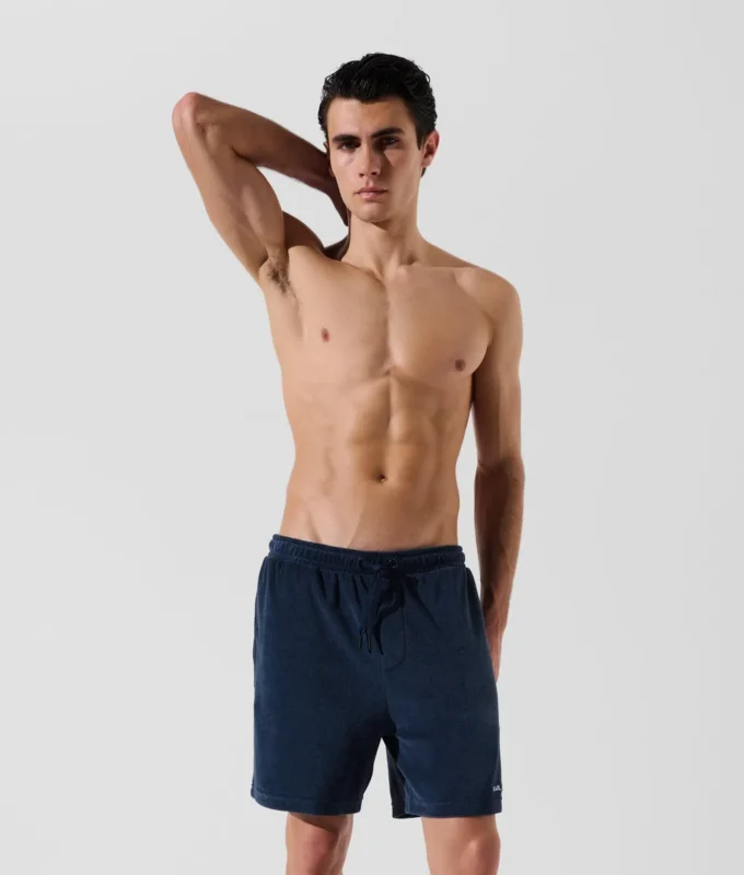 PANTALONES CORTOS DE TOALLA CON LOGOTIPO PANTALONES CORTOS DE TOALLA CON LOGOTIPO