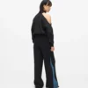 Pantalones de chándal con paneles de denim Pantalones de chándal con paneles de denim