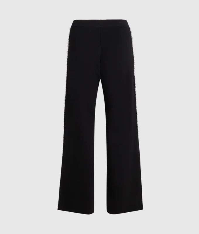 Pantalones de punto con detalles bouclé Pantalones de punto con detalles bouclé