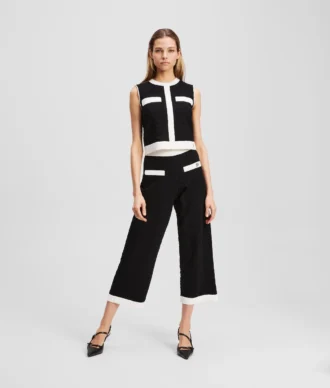 PANTALONES DE PUNTO CON RIBETES CONTRASTANTES