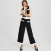 PANTALONES DE PUNTO CON RIBETES CONTRASTANTES PANTALONES DE PUNTO CON RIBETES CONTRASTANTES