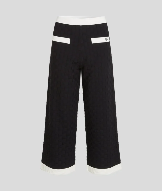 PANTALONES DE PUNTO CON RIBETES CONTRASTANTES PANTALONES DE PUNTO CON RIBETES CONTRASTANTES