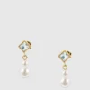 Pendientes con perlas en forma de concha Pendientes con perlas en forma de concha