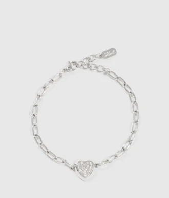PULSERA CON CHARM DE CORAZÓN CON PAVÉ PULSERA CON CHARM DE CORAZÓN CON PAVÉ