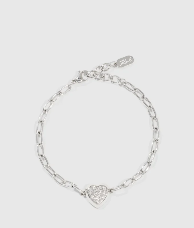 PULSERA CON CHARM DE CORAZÓN CON PAVÉ PULSERA CON CHARM DE CORAZÓN CON PAVÉ