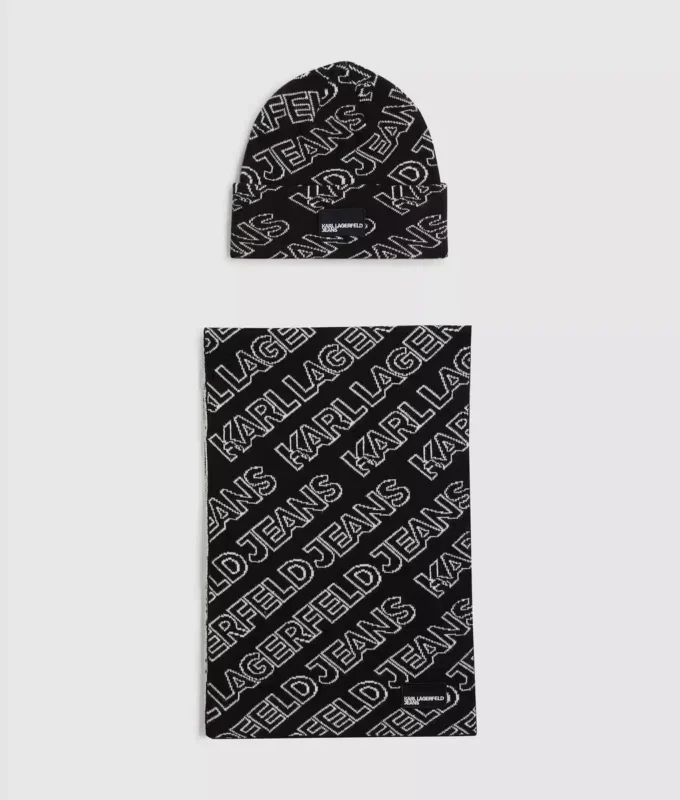 Set de regalo con bufanda y gorro con logotipo Set de regalo con bufanda y gorro con logotipo