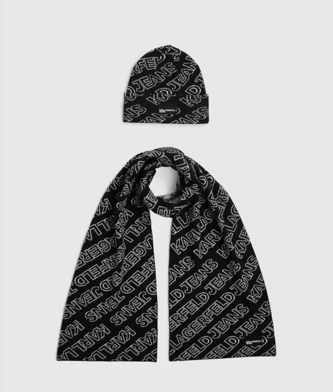 Set de regalo con bufanda y gorro con logotipo Set de regalo con bufanda y gorro con logotipo