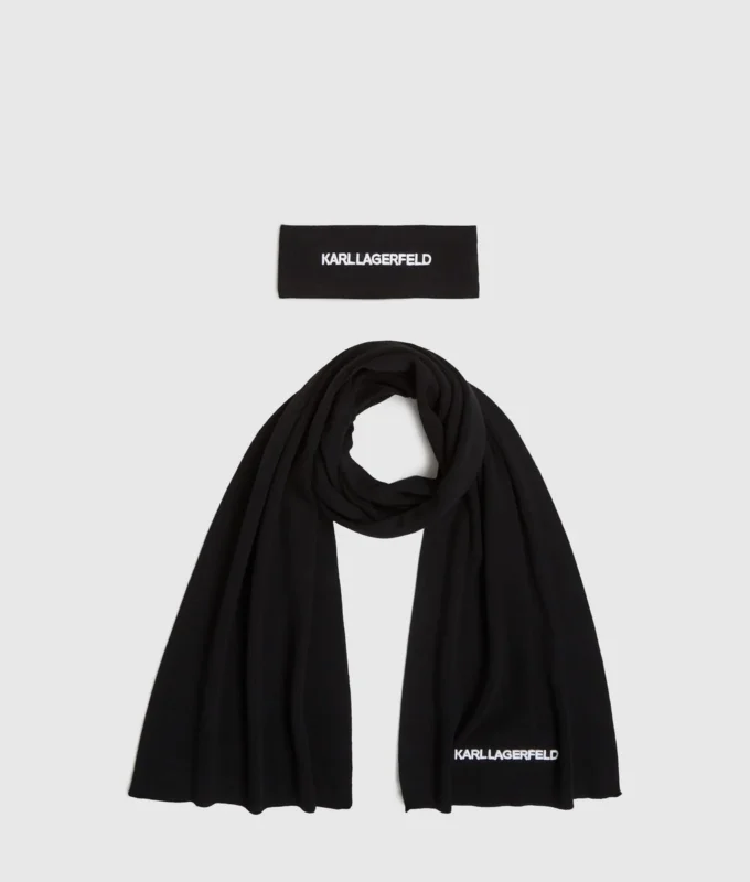 Set de regalo con cinta para el pelo y bufanda con logotipo Set de regalo con cinta para el pelo y bufanda con logotipo