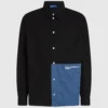 Sobrecamisa con paneles de denim Sobrecamisa con paneles de denim