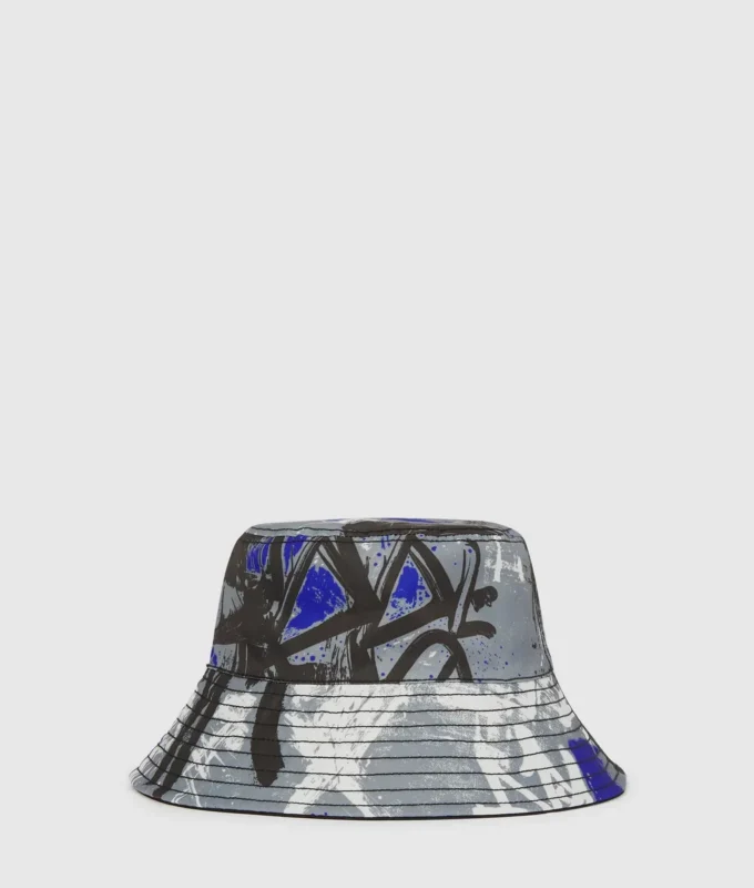 Sombrero tipo pescador reversible con grafitis