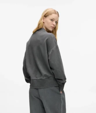 Sudadera bomber lavada con cremallera