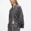 Sudadera bomber lavada con cremallera Sudadera bomber lavada con cremallera