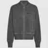 Sudadera bomber lavada con cremallera Sudadera bomber lavada con cremallera