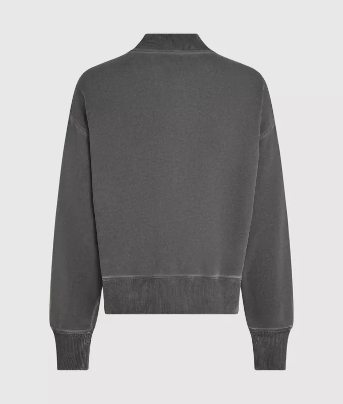 Sudadera bomber lavada con cremallera Sudadera bomber lavada con cremallera