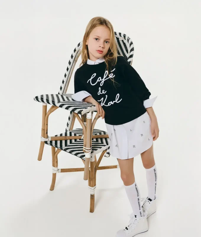 SUDADERA CAFÉ DE KARL PARA NIÑA SUDADERA CAFÉ DE KARL PARA NIÑA