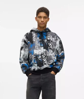 Sudadera con capucha con efecto pintura integral