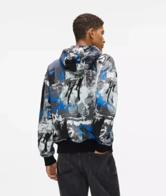 Sudadera con capucha con efecto pintura integral