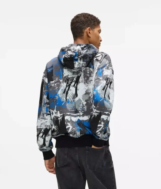 Sudadera con capucha con efecto pintura integral Sudadera con capucha con efecto pintura integral
