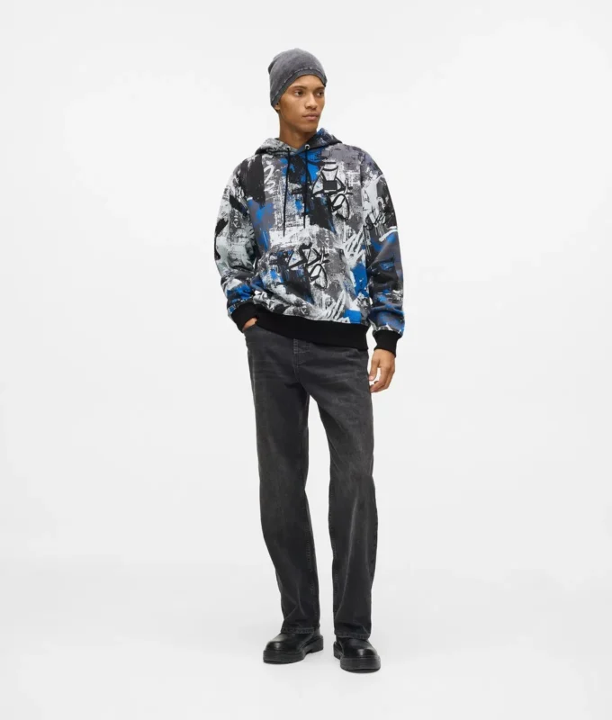 Sudadera con capucha con efecto pintura integral Sudadera con capucha con efecto pintura integral