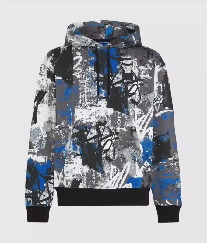 Sudadera con capucha con efecto pintura integral Sudadera con capucha con efecto pintura integral
