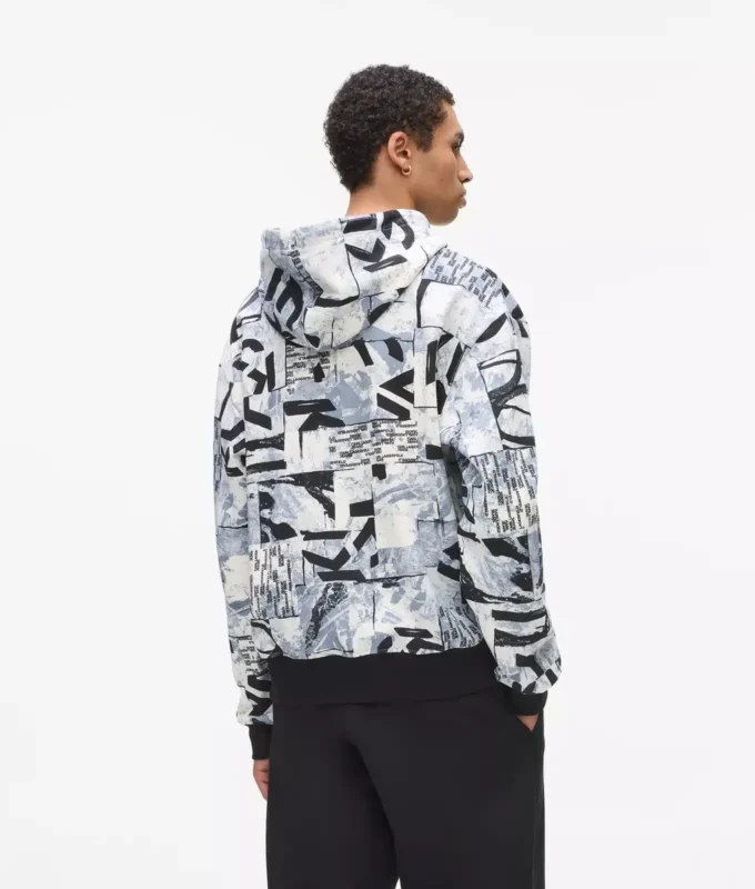 Sudadera con capucha holgada con monograma integral Sudadera con capucha holgada con monograma integral