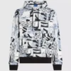 Sudadera con capucha holgada con monograma integral Sudadera con capucha holgada con monograma integral