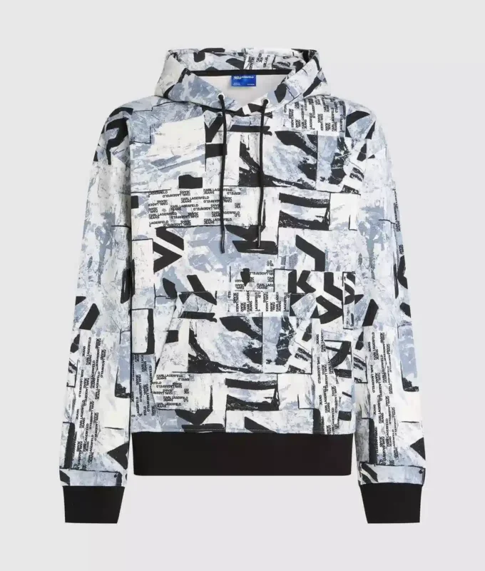 Sudadera con capucha holgada con monograma integral Sudadera con capucha holgada con monograma integral