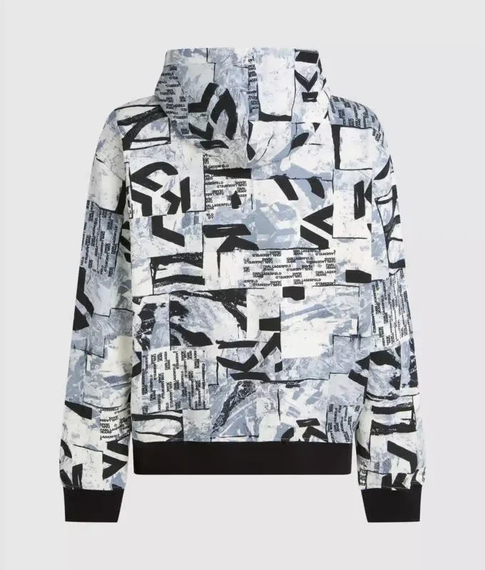 Sudadera con capucha holgada con monograma integral Sudadera con capucha holgada con monograma integral